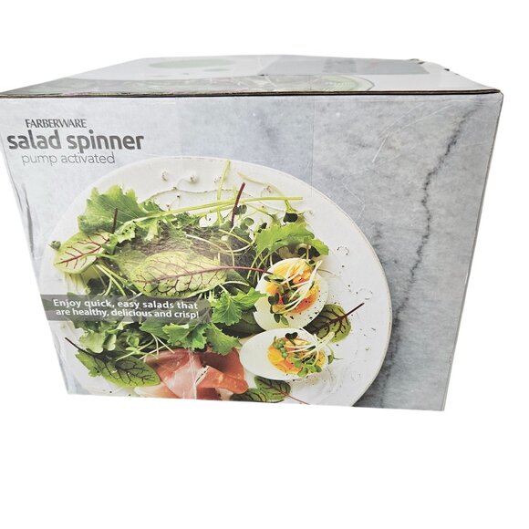 Farberware Professional Easy to Use Pump Plastic Salad Spinner 6.6 qt New - Picture 6 of 12